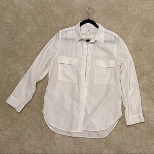 Aritzia White Utility Button-Up Shirt
